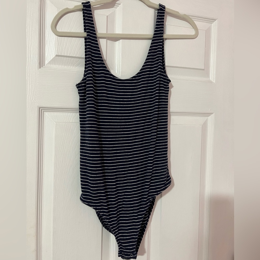 Navy blue body suit